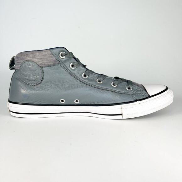 Converse Chuck Taylor Street Mid Leather Sneakers Shoes Grey Men 11 - Picture 7 of 15